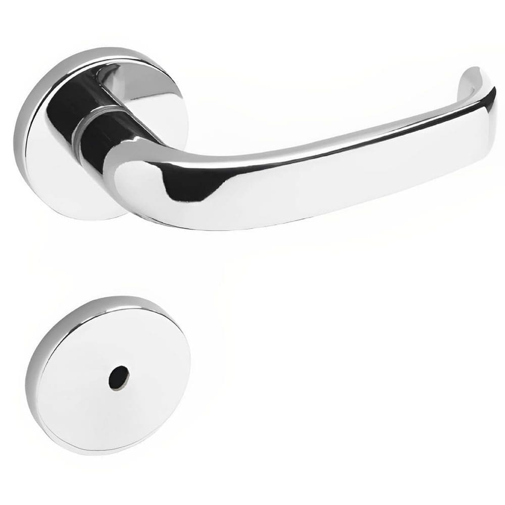 Conjunto de Fechadura 6236 em Zamac Para Banheiro ST2 55 Roseta 323 de Inox Cromado - 21207008-2 - LA Fonte