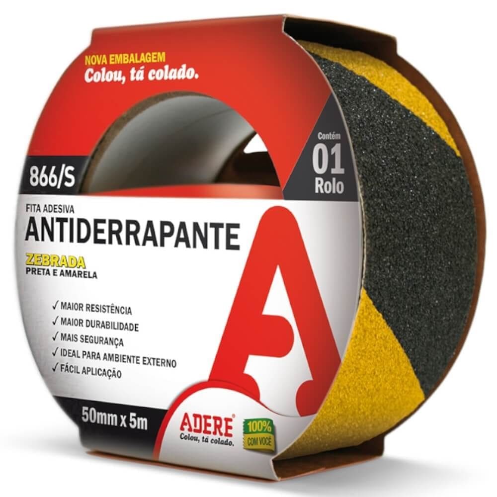 Fita Anti Derrapante Zebrada 50mm x 5 Metros - 866/S - ADERE