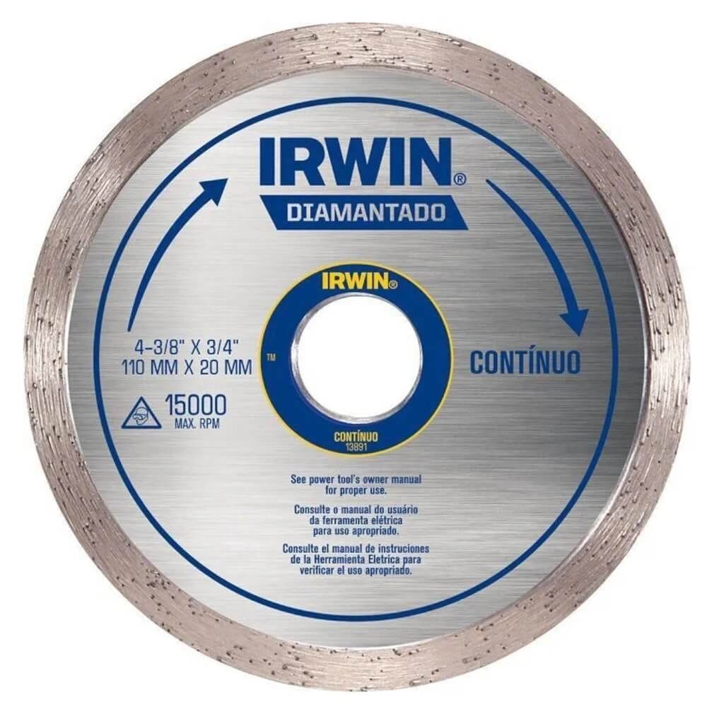 Disco Diamantado Liso Atc 110mm x 20mm - IW13891 - IRWIN