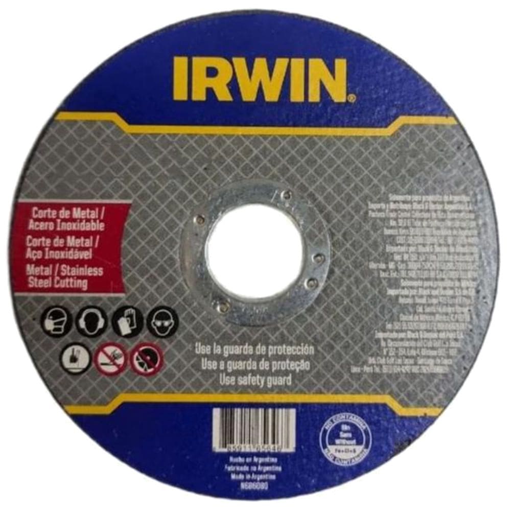 Disco de Corte Fino Metal Inox 7`x1,6mmx7/8 - IW401701 - IRWIN