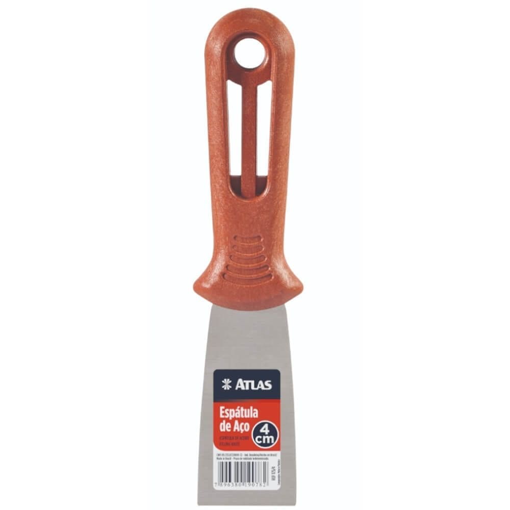 Espátula de Aço 4cm Carbono com Cabo Plástico - 175/4 - PINCÉIS ATLAS