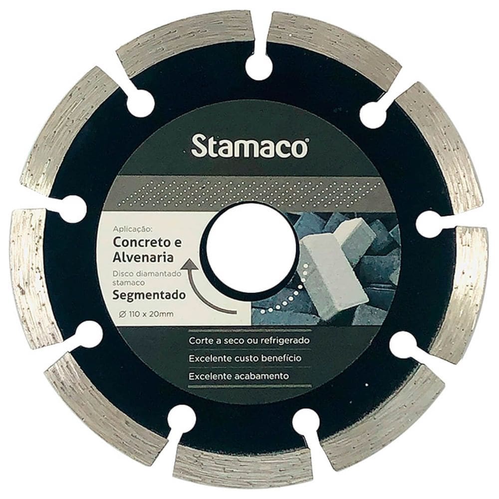 Disco Diamantado Segmentado para Esmerilhadeira 4.3/8”” - 2758 - STAMACO
