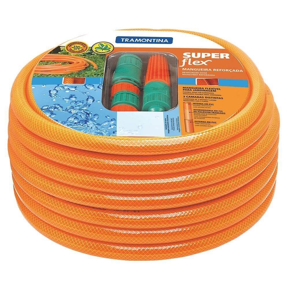 Mangueira Super Flexíve Para Jardim de 1/2”” Com 20 Metros Engate Rápido e Esguicho - 79212201 - TRAMONTINA