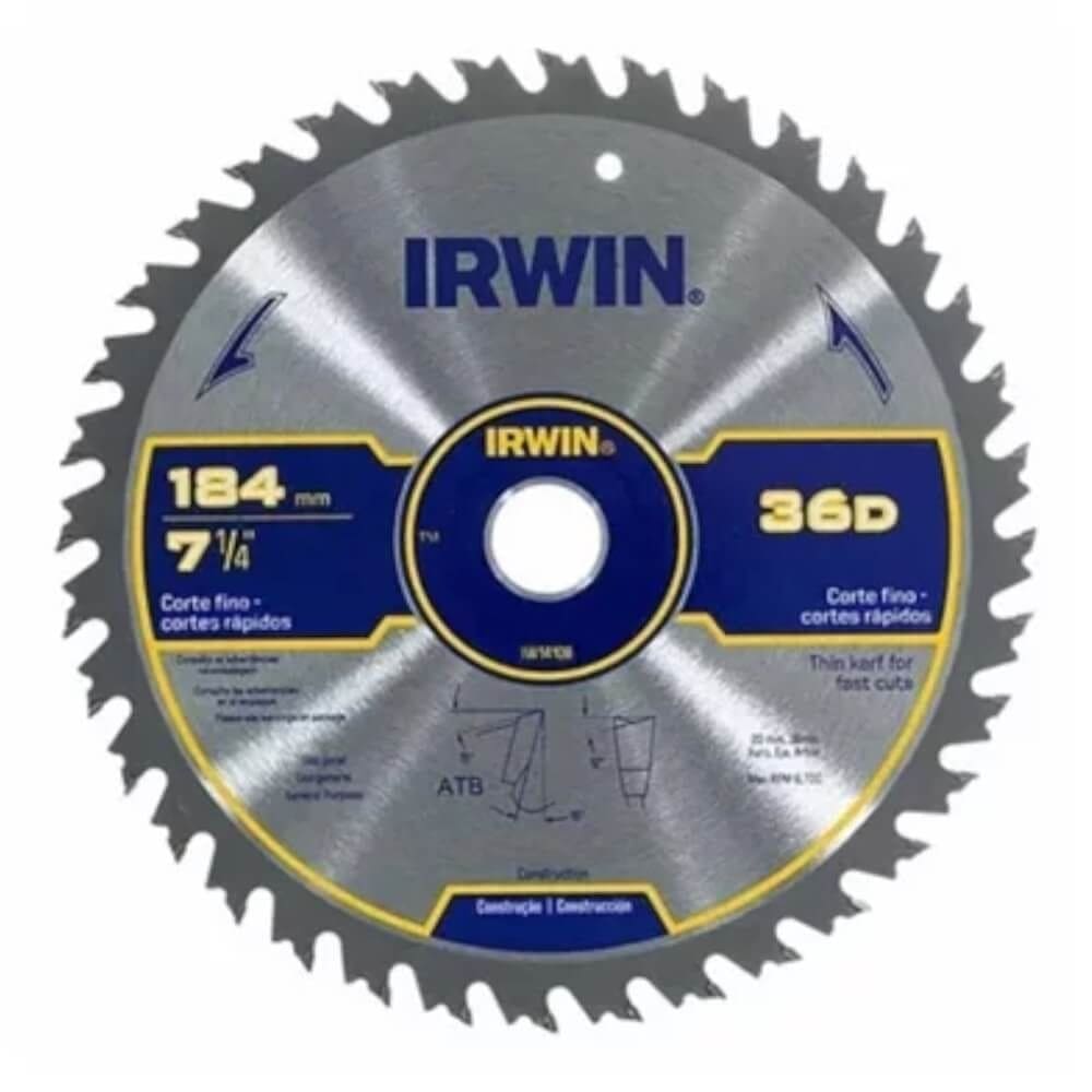 Disco para Serra Circular 7.1/4”” 36 Dentes 20mm - IW14108 - IRWIN