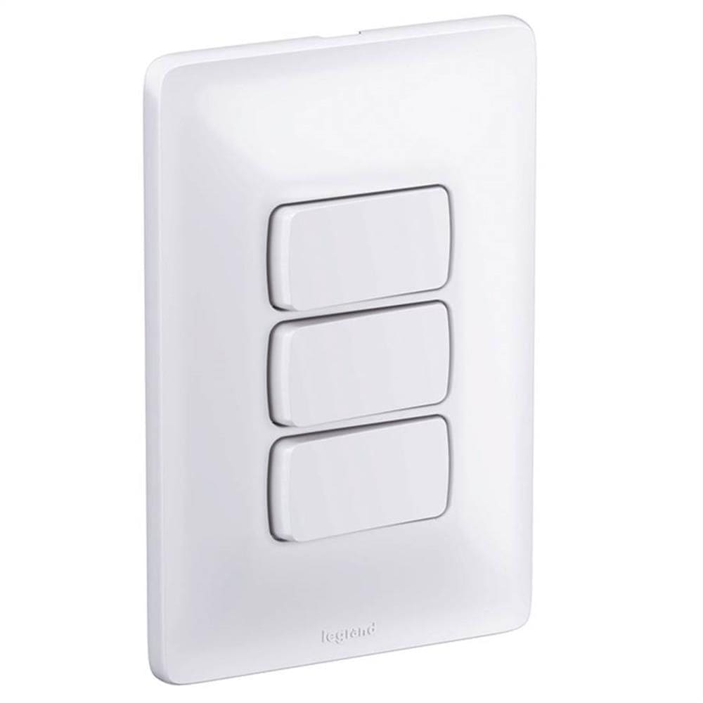 3 Interruptores Paralelos 4X2 10A 250V Zeffia - 680107 - PIAL