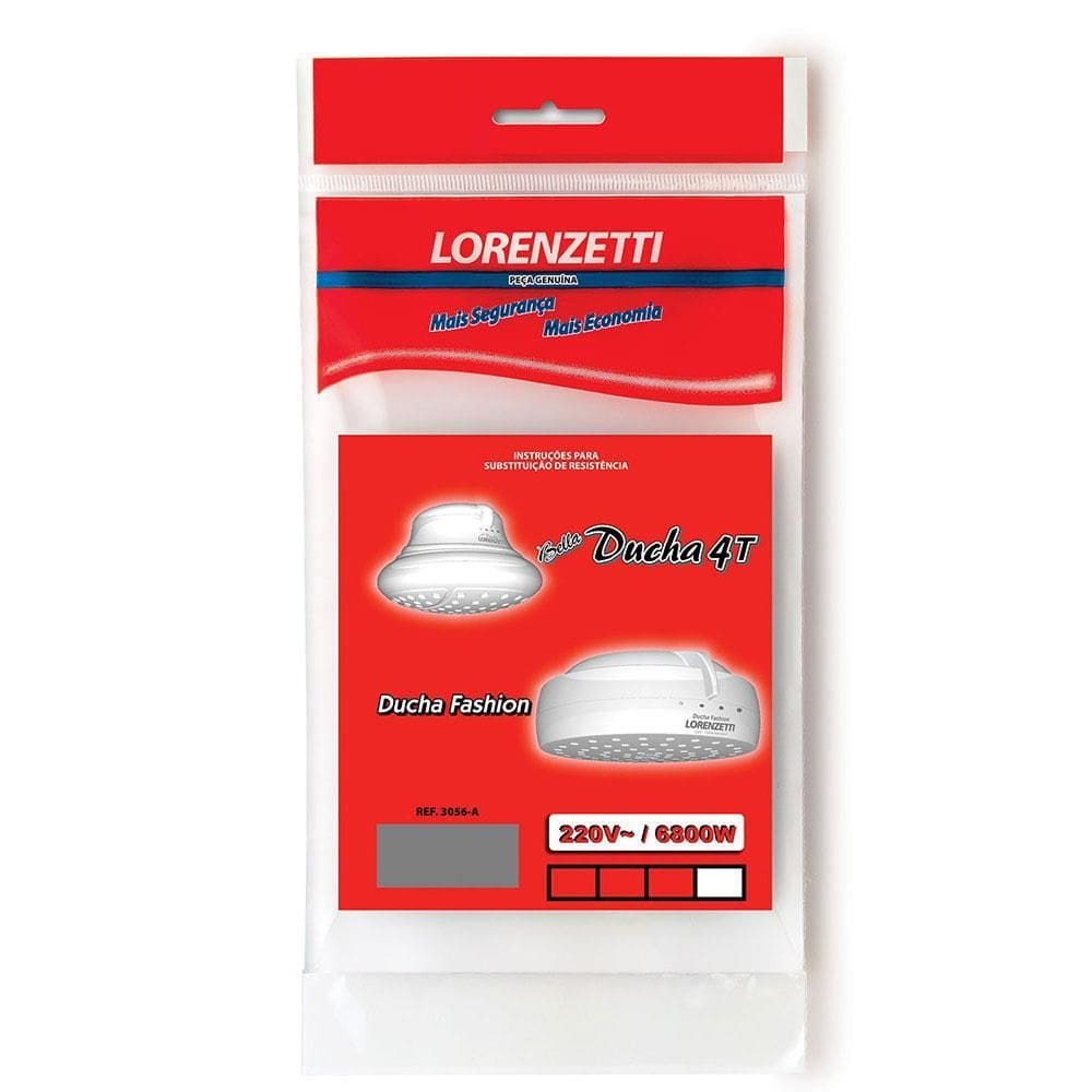Resistência Bella Ducha 4 Tempetatura / Fashion 3056-A 220V 6800W - 7589073 - LORENZETTI