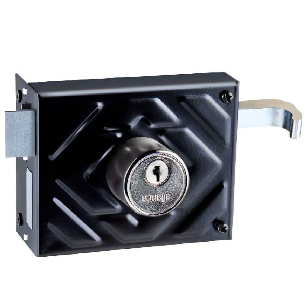 Fechadura Portão Preto Fosco F1500/100 - 012687 - ALIANÇA