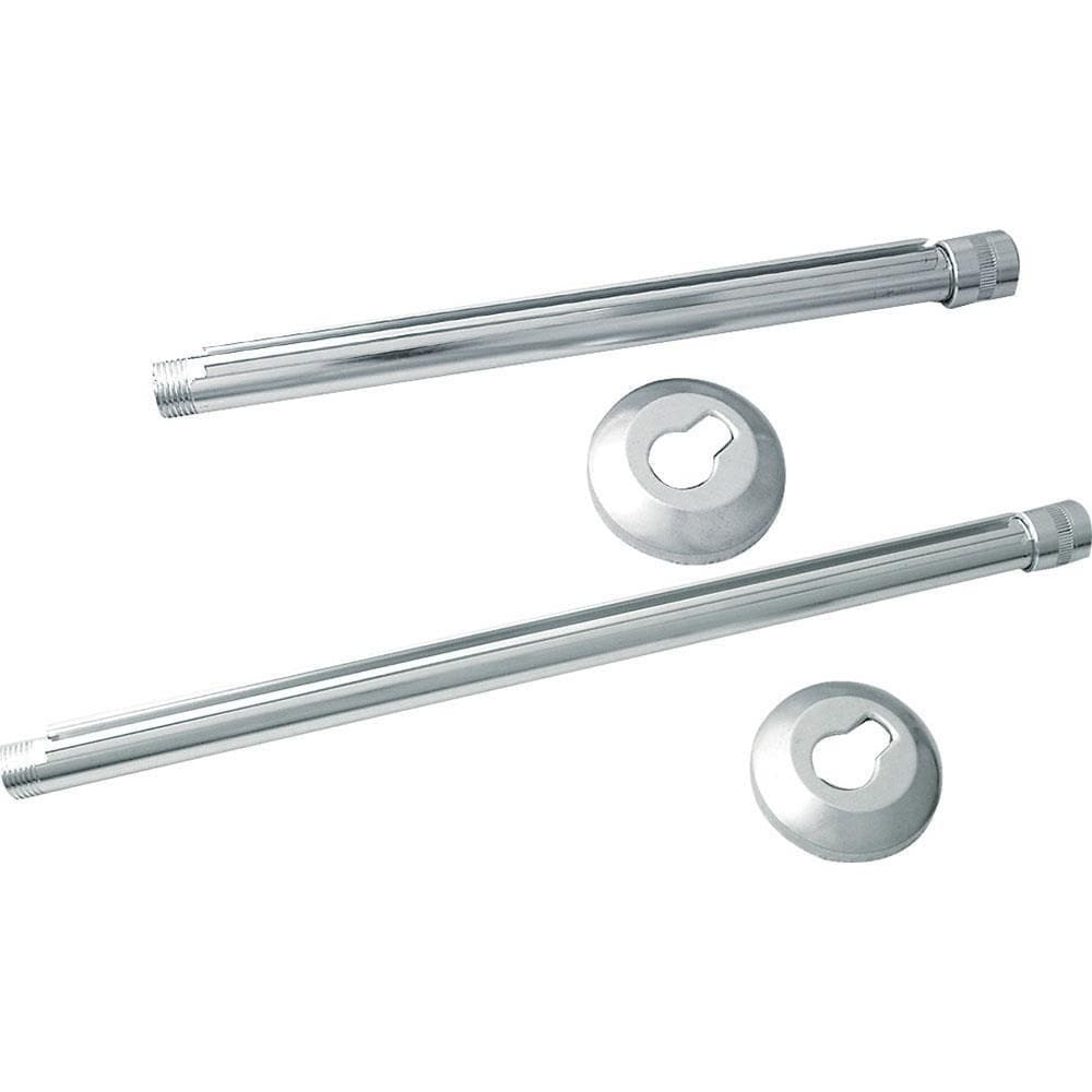 Braço de Chuveiro 40cm com Canopla e Luva de Alumínio - 11540 - GARDEN