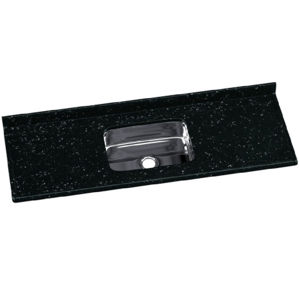 Pia Cozinha 150x55cm Sintético Cuba Inox Pedra Escura - 562408 - A.J.RORATO