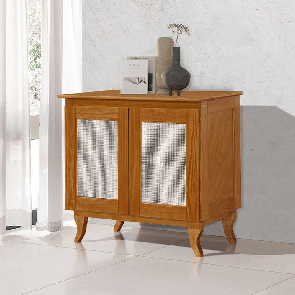 Buffet Em Madeira Maciça Deltan 2 Portas Em Telinha - Castanho