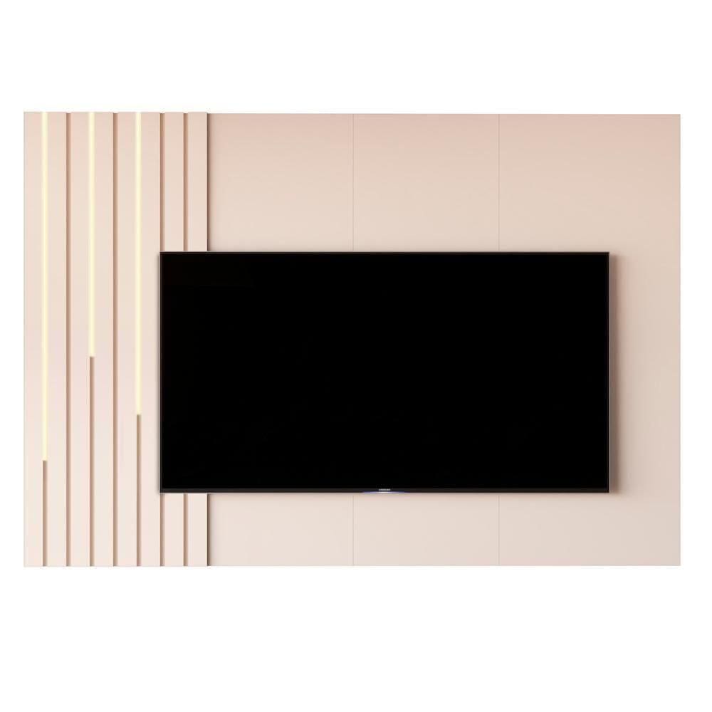 Painel Suspenso Boto 1.8 Com Led Sala Para Tv`s Até 70 Pol Off White