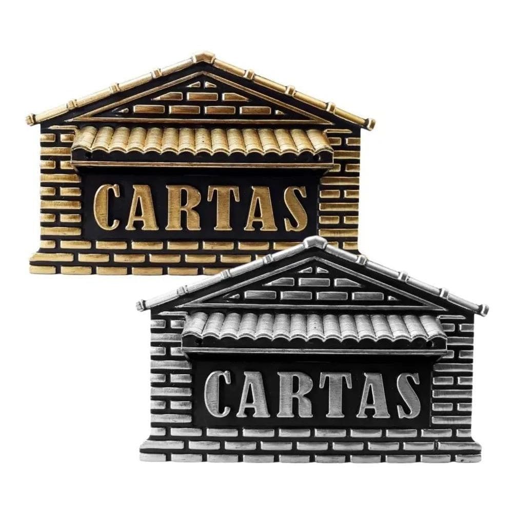 Caixa De  Correspondencia Plastic04 Ouro Grade Muro