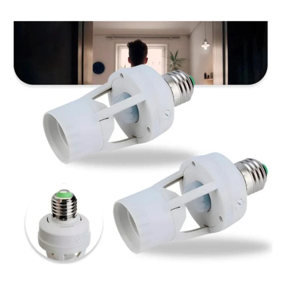 Kit 2 Sensor De Presença Com Fotocélula Bocal E27
