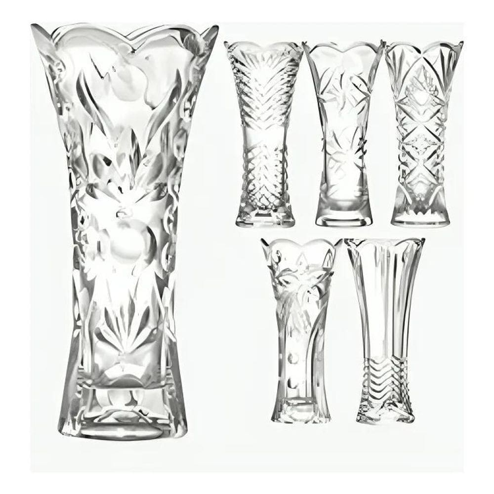 Vaso Decorativo Vidro Cristal Jarrinho Arranjo Flores Sala C