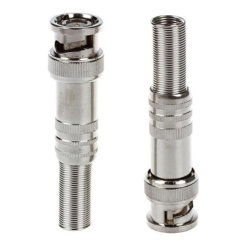 Kit 50 Conector Bnc Mola Com Parafuso Plug Cftv Linha Prime