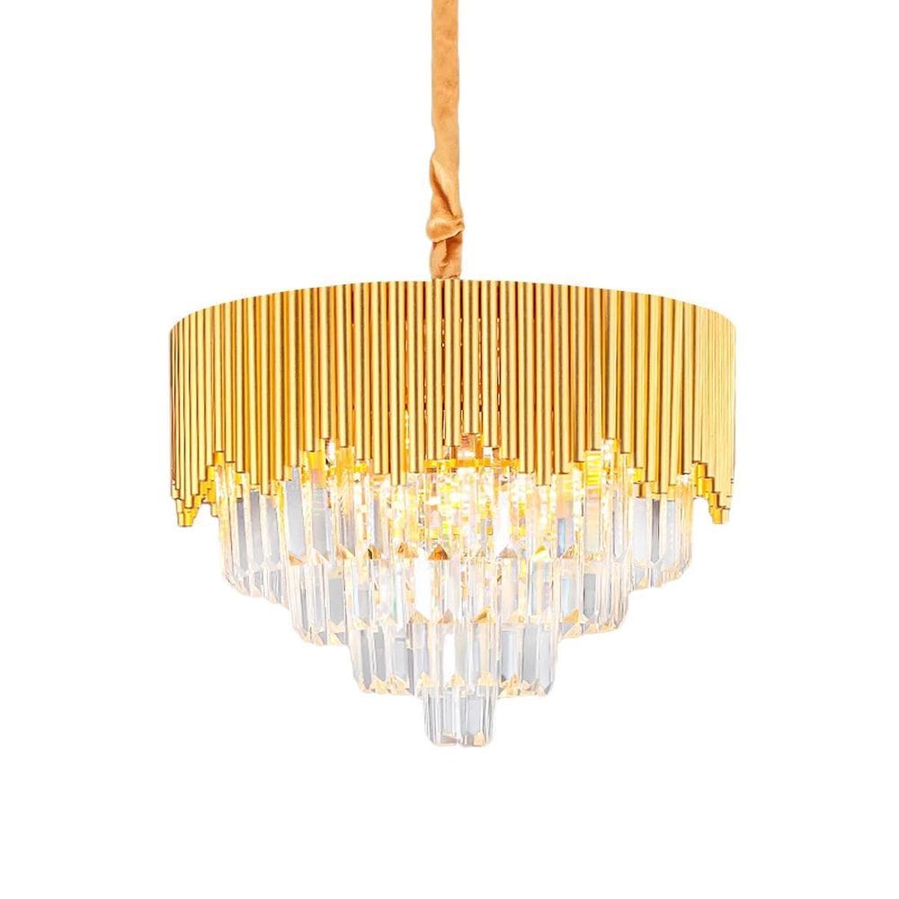 Arandela De Cristal K9 Dourado Diâmetro 50Cm