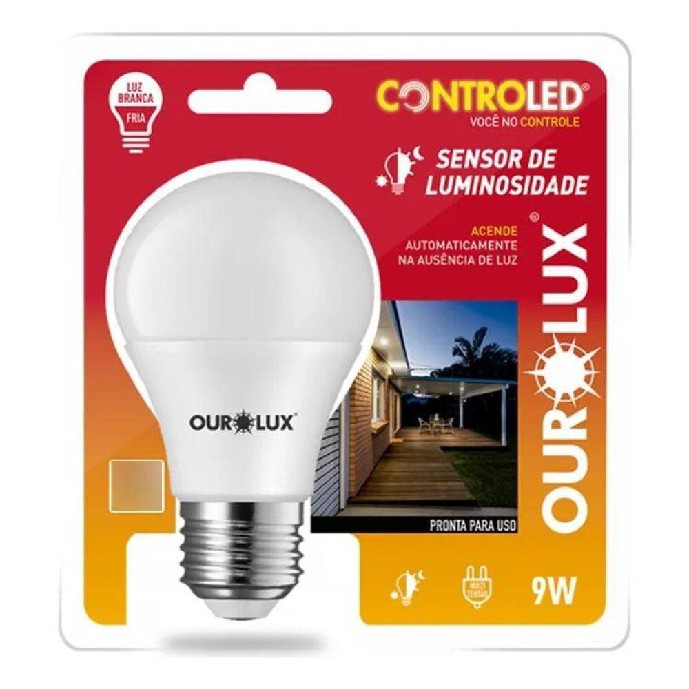 Lâmpada Inteligente Sensor Luminosidade 6500K 9W Bulbo E27 C