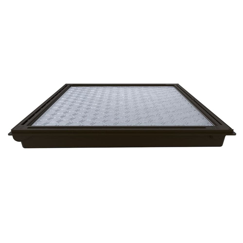 Tampa Casa Máquina Piscina Com Rebaixo Gaveta Marrom 85x85cm