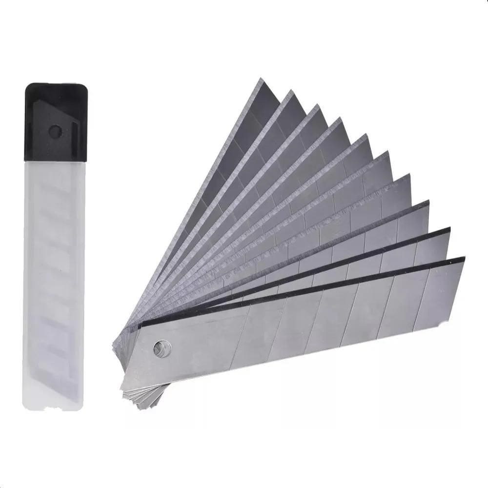 100 Lâminas Para Estilete Largo 18Mm Profissional
