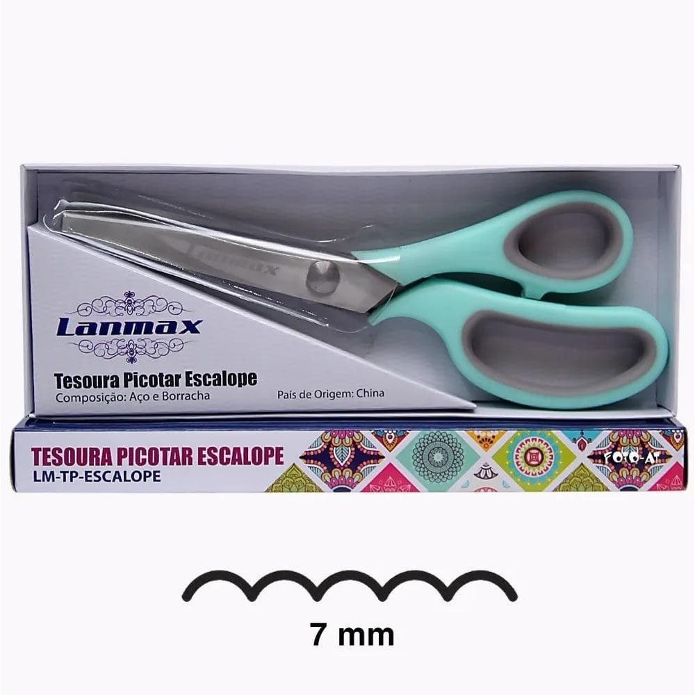 Tesoura De Picotar Escalope Corte Arredondado Profissional