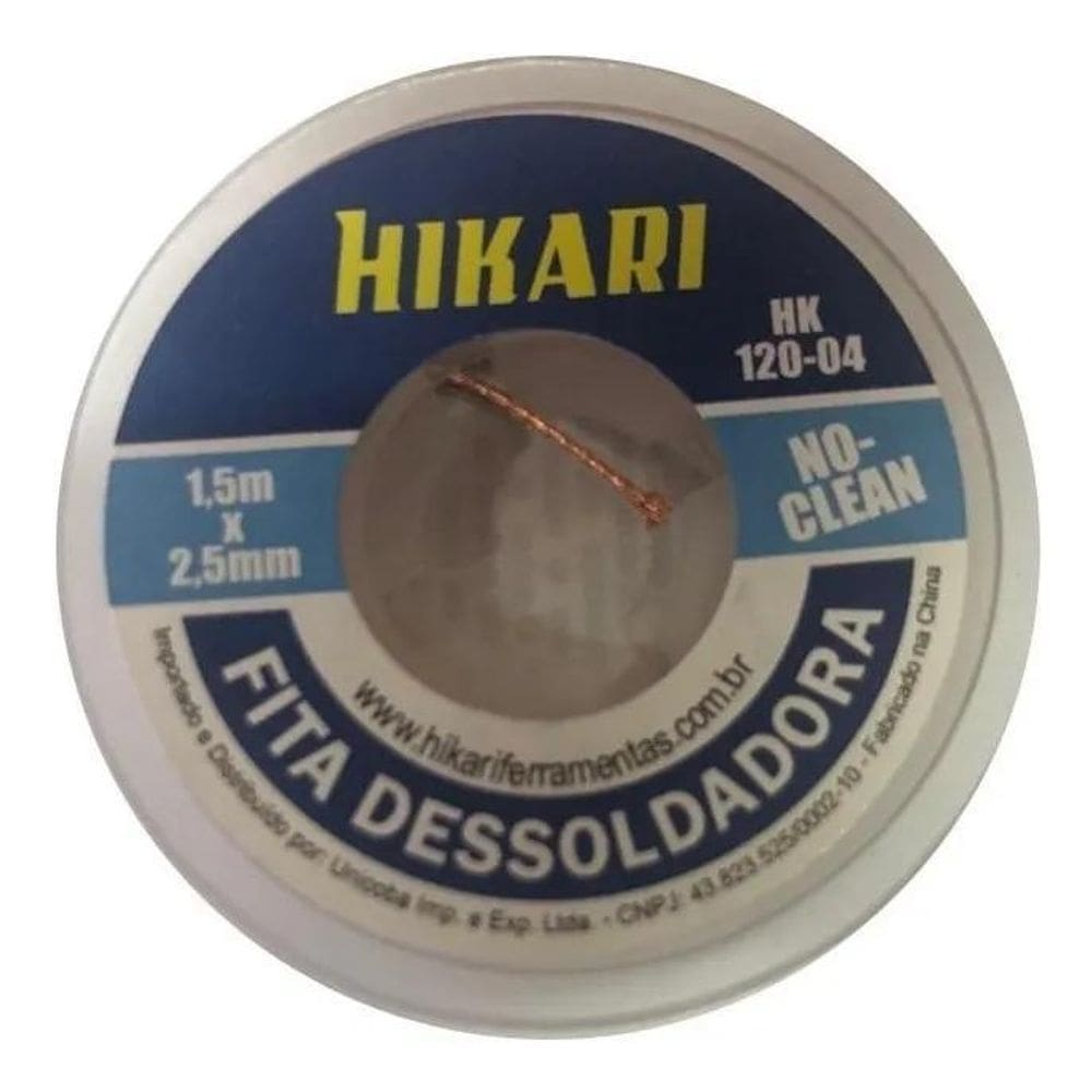 Malha Dessoldadora 2,5 Mm No-Clean Removedor Solda Hikari