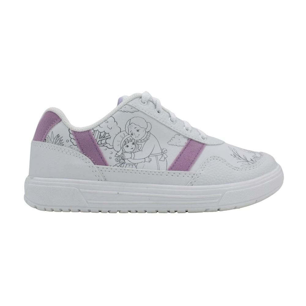 Tênis Infantil Vissi Menina Branco/Lilás