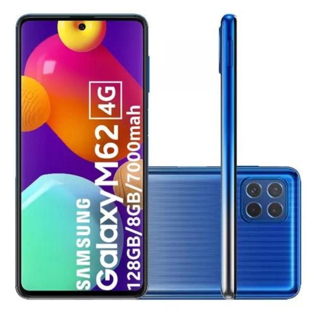 USADO: Samsung Galaxy M62 128 GB Azul Muito Bom (usado)