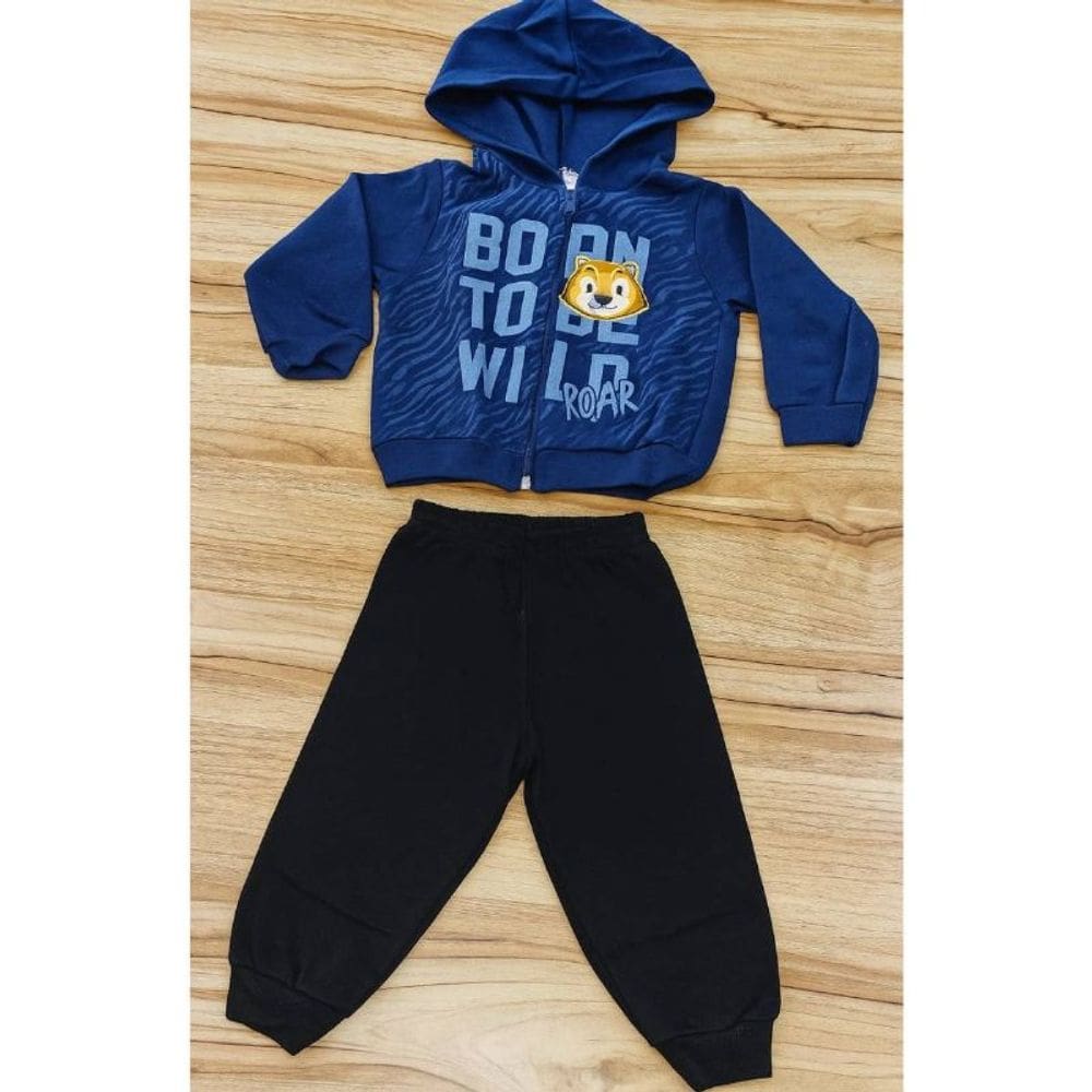 Conjunto Masculino Infantil Inverno Azul M
