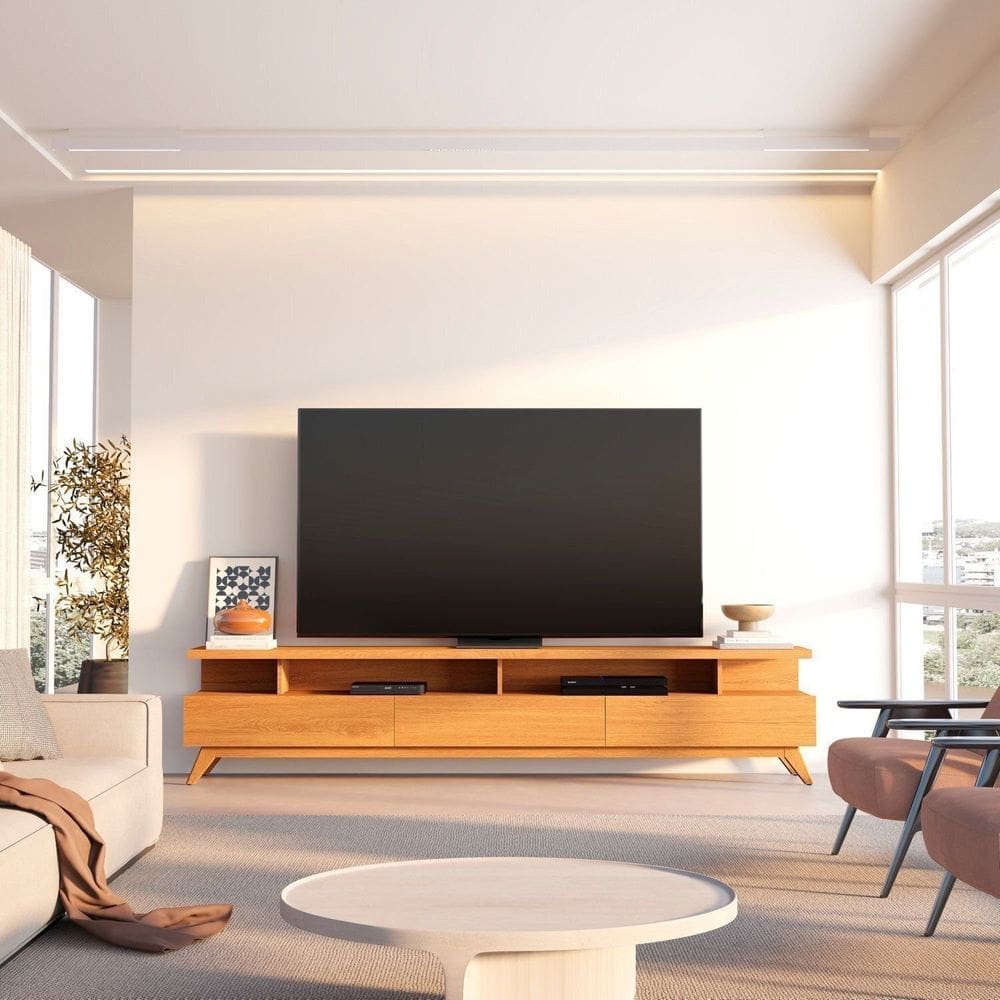 Rack para Tv até 75 Polegadas 220cm 100% Mdf Yucca Cabecasa Madeiramadeira Marrom