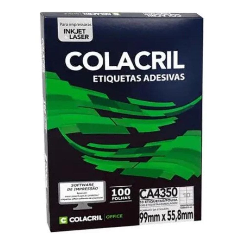 Etiqueta Impressora A4 38,1 X 21,2Mm 100 Fls Ca4351 Colacril