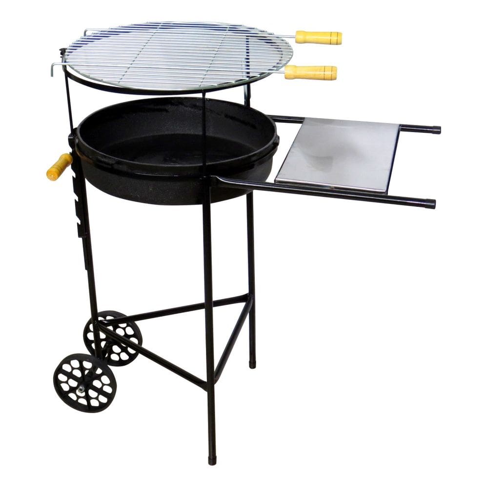 Churrasqueira Redonda Grelha Bandeja e Carrinho 70x66x42cm