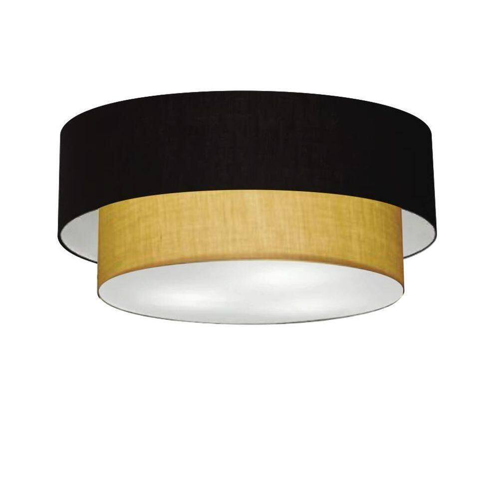 Plafon De Sobrepor Cilíndrico Sp-3063 Cúpula Cor Preto Palha