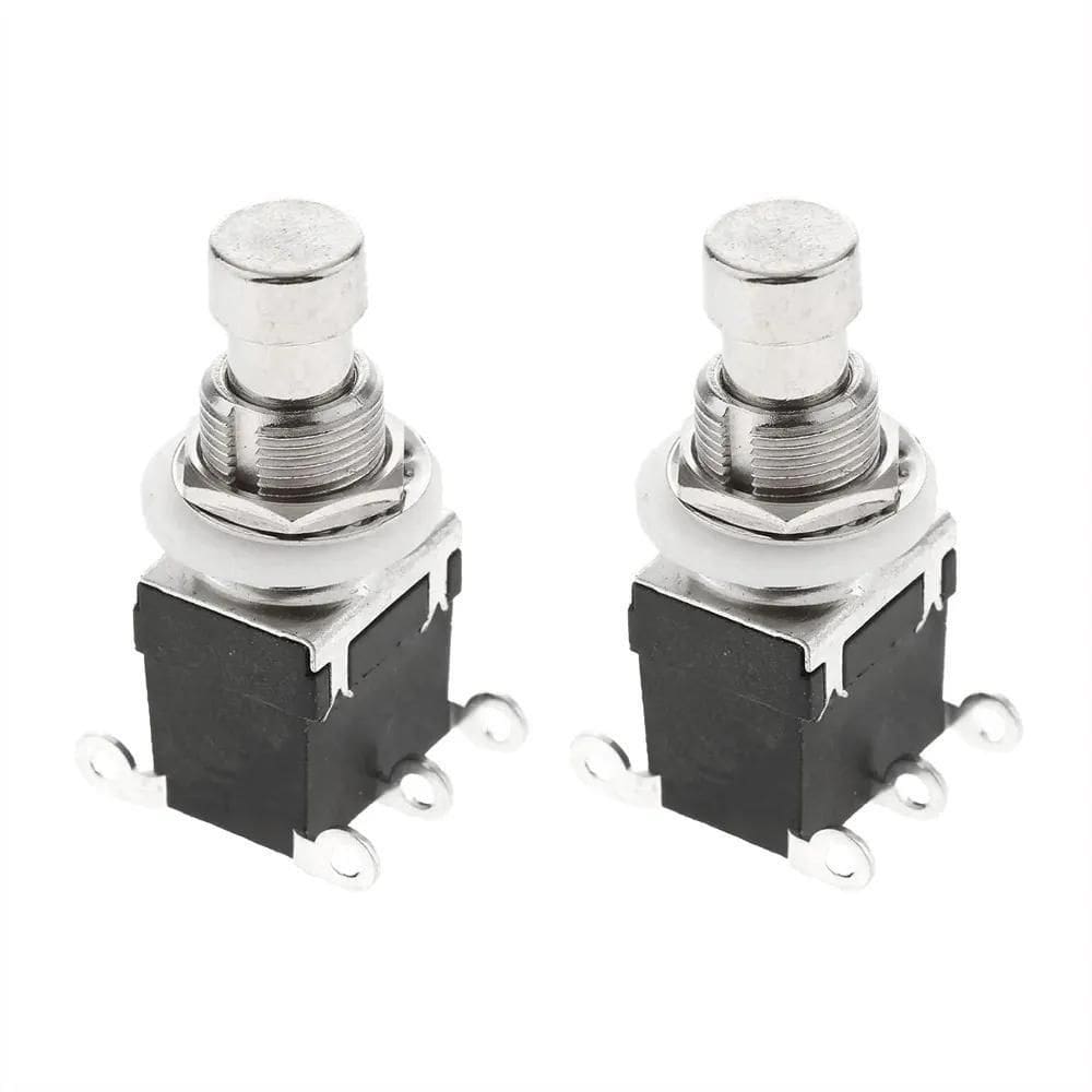 02 Chaves 6 Terminais Dpdt Momentânea Pedal De Efeito On-On