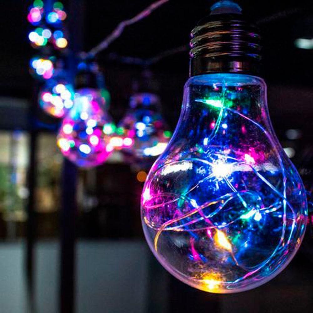 Fio De Fada Com 10 Lampadas De Led Pisca Usb E Pilha Cores Colorido