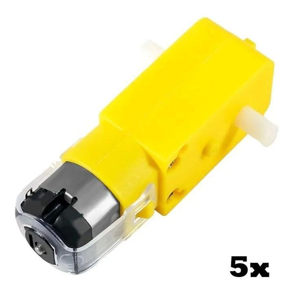 5X Motor Dc 3-6V Caixa De Redução E Eixo Duplo Para Arduino