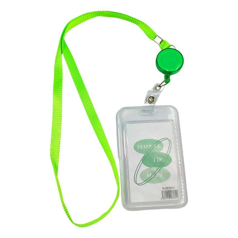 Protetor Para Crachá Transparente Com Cordão E Roller Clipe