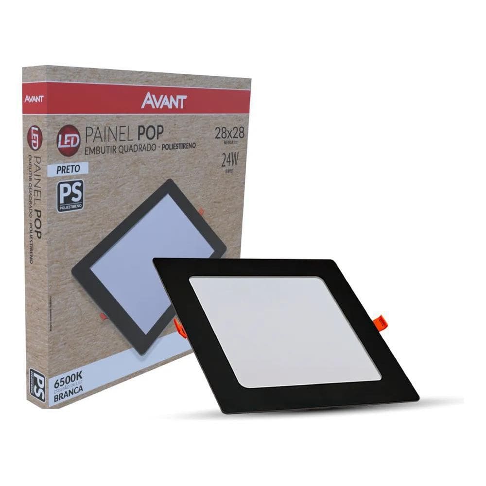 Luminária Plafon Led De Teto Avant Pop Plástico Embutir Quad