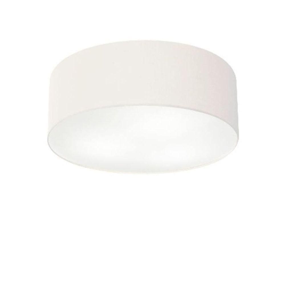 Plafon Cilíndrico Vivare Md-3046 Cúpula Em Tecido 35x12cm - Bivolt Branco 127/220v