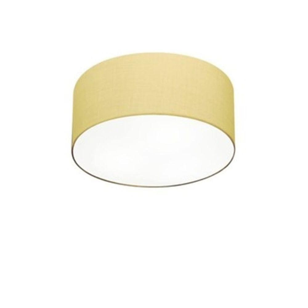 Plafon Cilíndrico Md-3010 Cúpula Em Tecido 30x12cm Algodão Crú - Bivolt