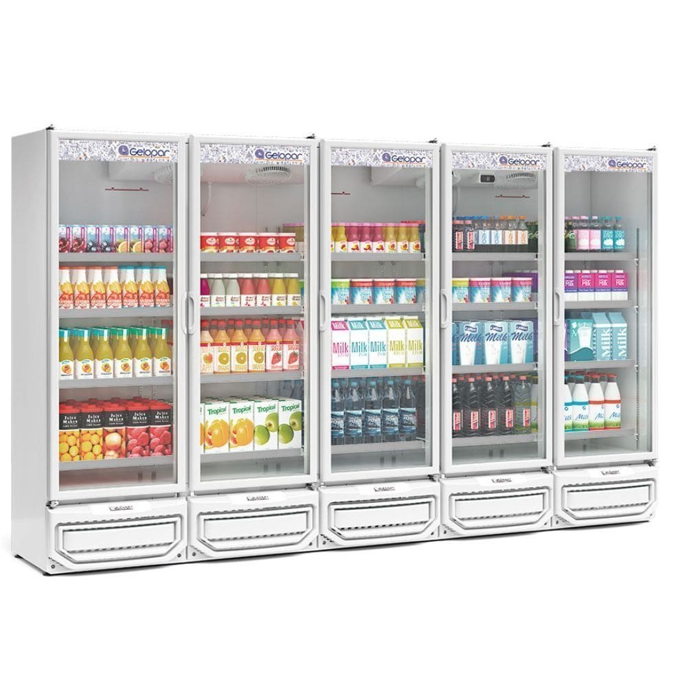 Expositor Vertical 5 Portas GCVR2500 Branco 220V Gelopar