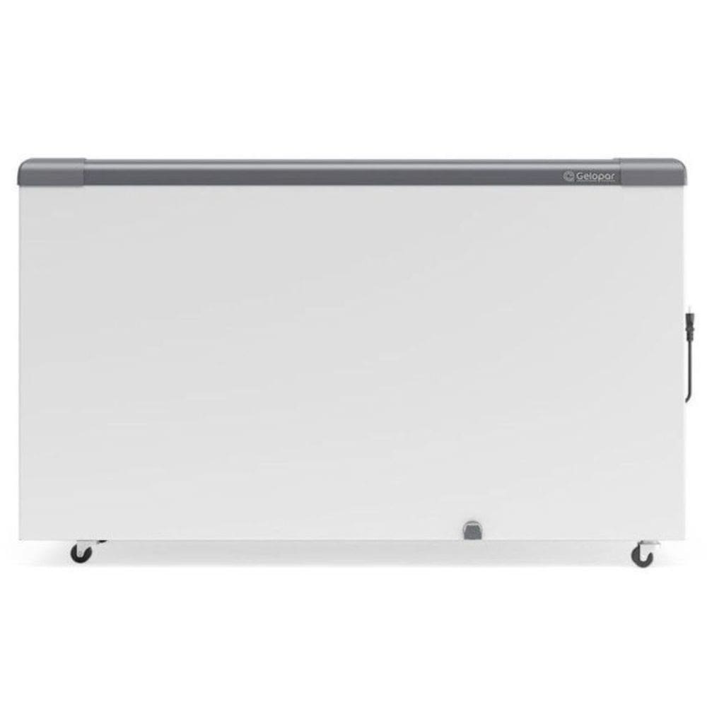 Freezer Plano Vidro Reto Deslizante com LED GHD400L Cinza Gelopar 110V