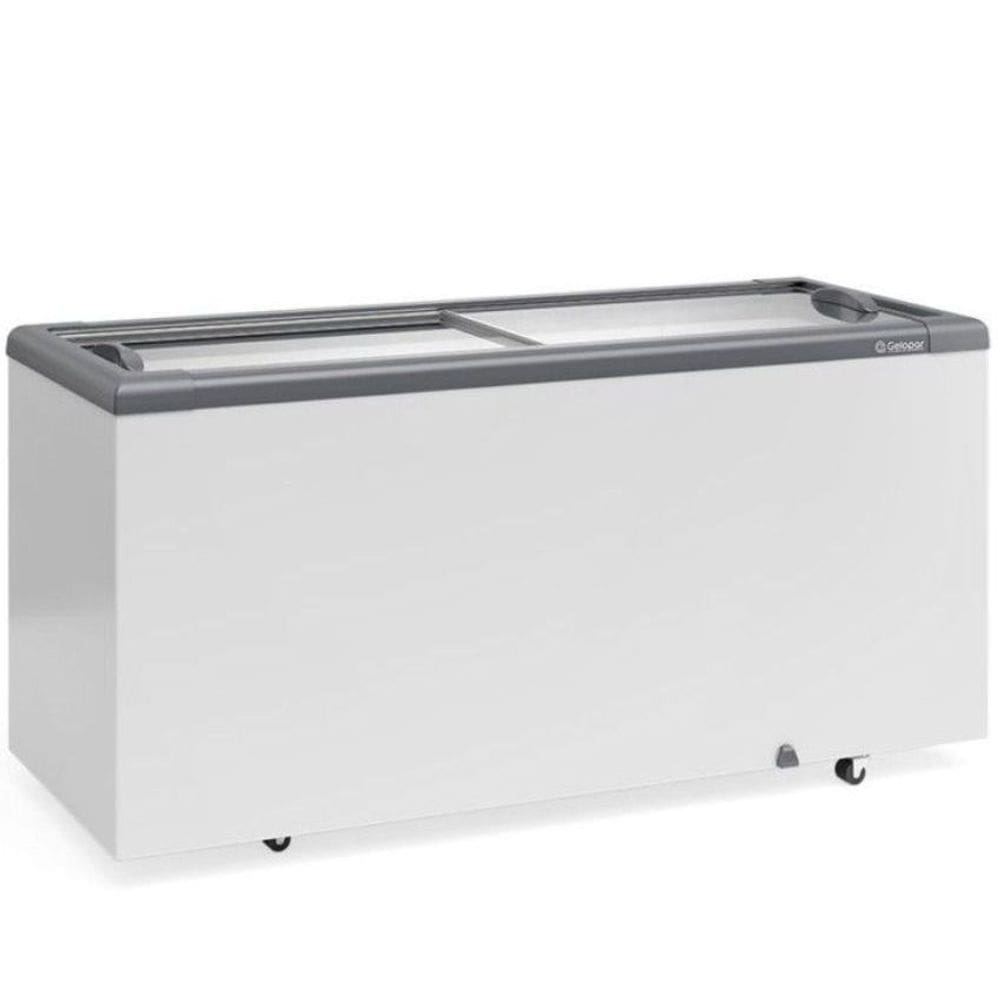 Freezer Plano Vidro Reto Deslizante GHD500 Cinza Gelopar 220V