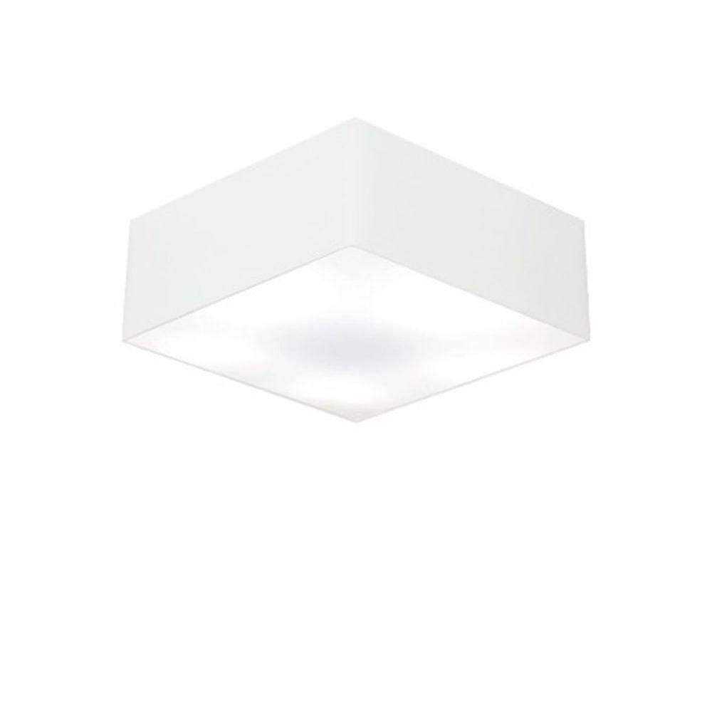Plafon Quadrado Md-3001 Cúpula Em Tecido 12/35x35cm Branco - Bivolt