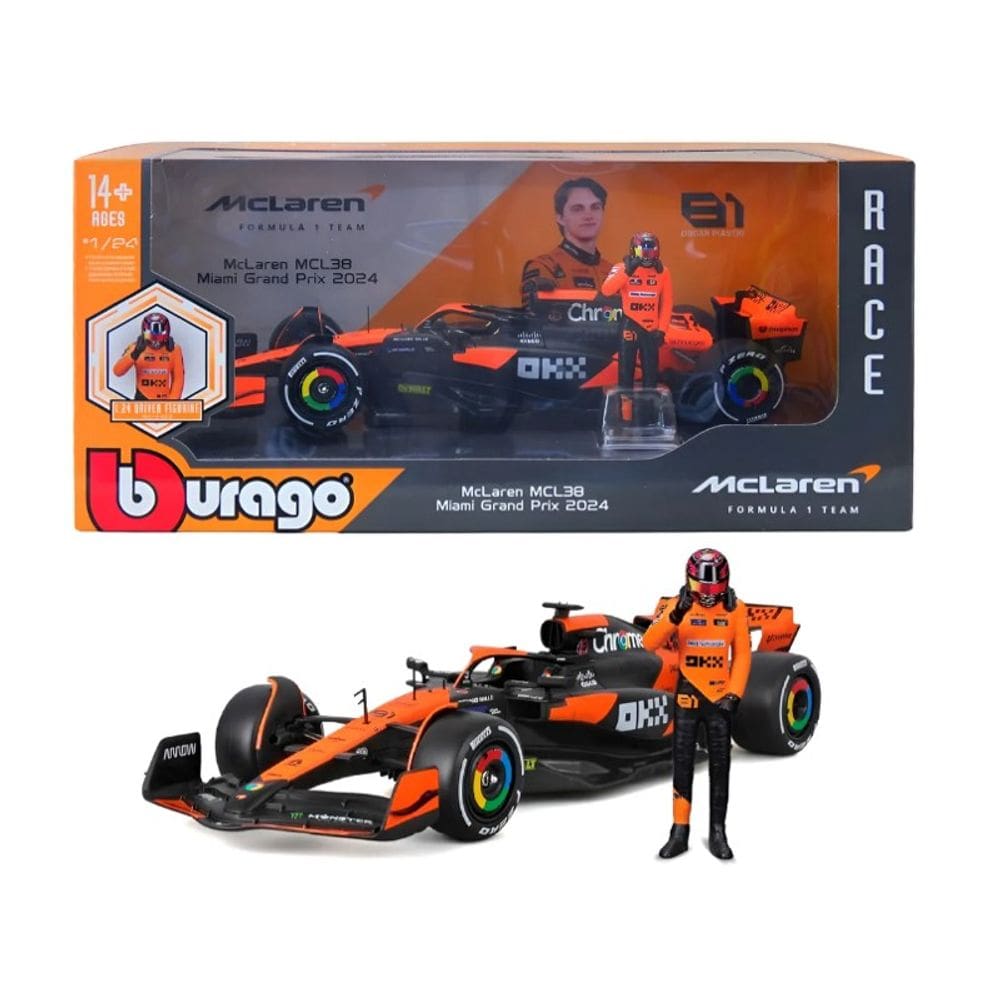 Miniatura Fórmula 1 McLaren MCL38 Oscar Piastri - CALIFORNIA TOY