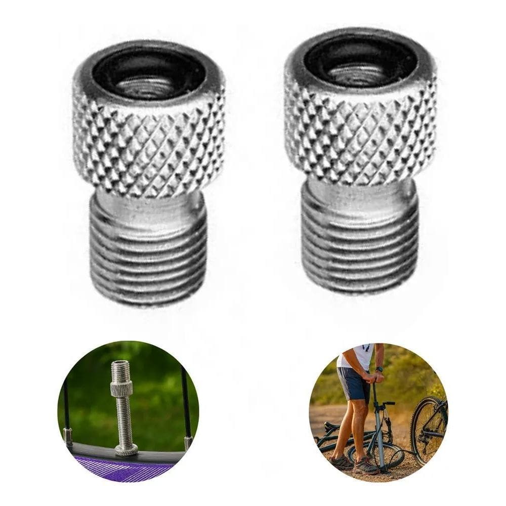 Bico Adaptador Válvula Camara Ar Bike Presta Schrader - Par