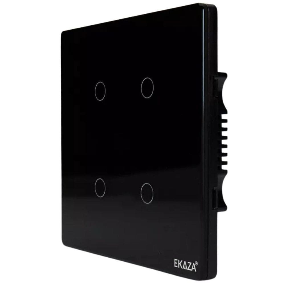 Interruptor Touch Inteligente Wi-Fi 4 Botões Ekaza 4X4 Preto
