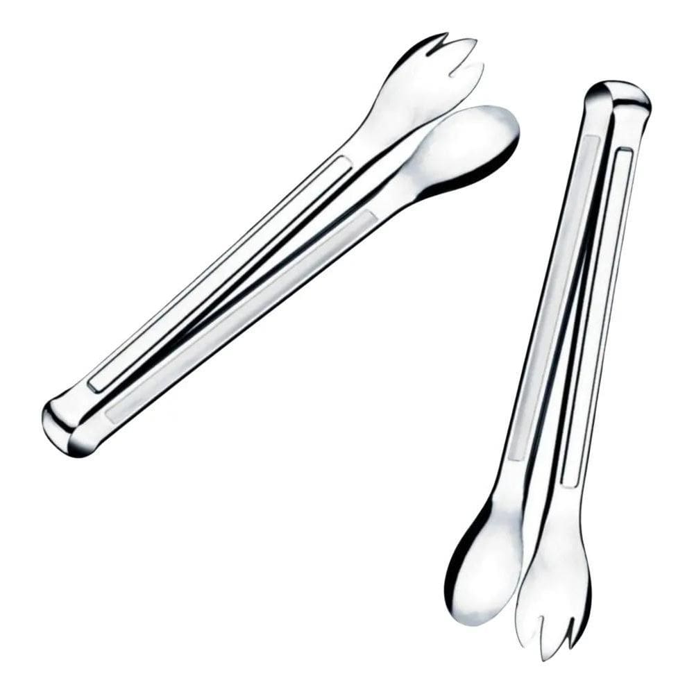 2 Pegadores De Salada Grande De Aço Inox Churrasco 29Cm