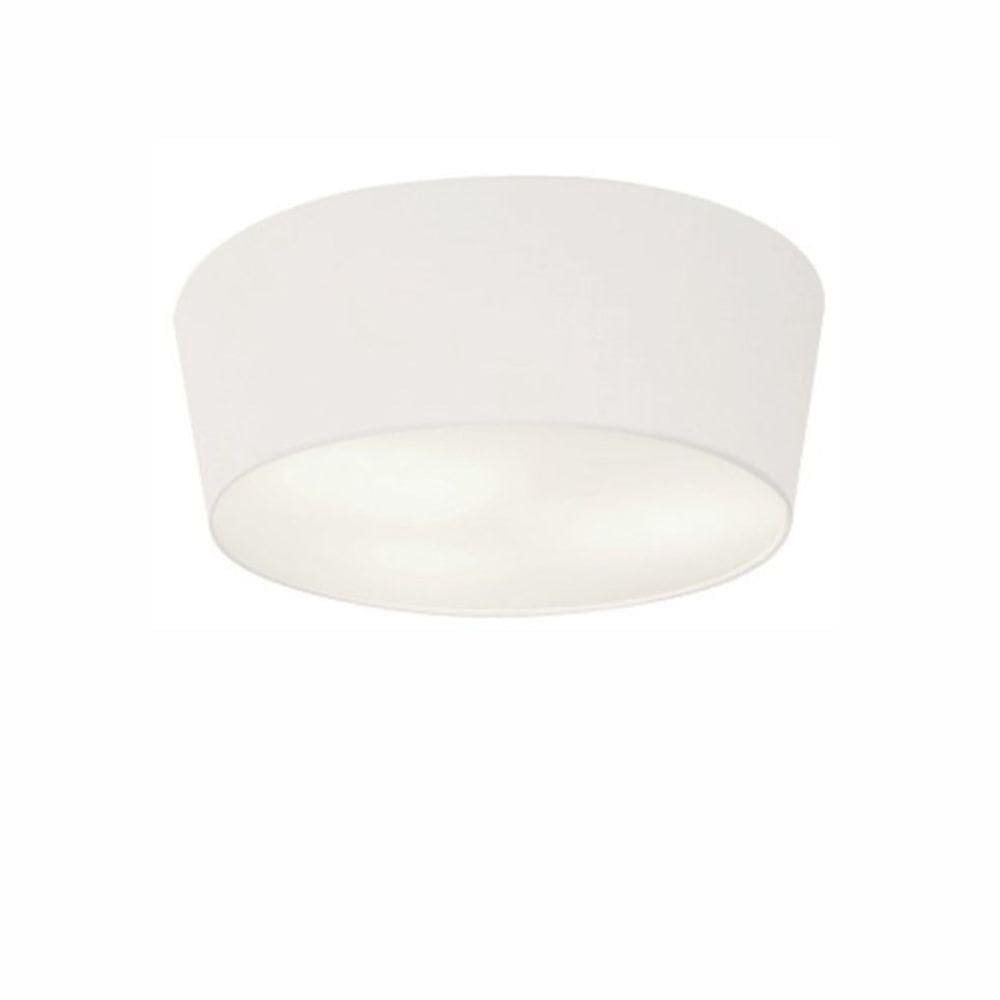 Plafon Cone Md-3003 Cúpula Em Tecido 12/40x35cm Branco - Bivolt