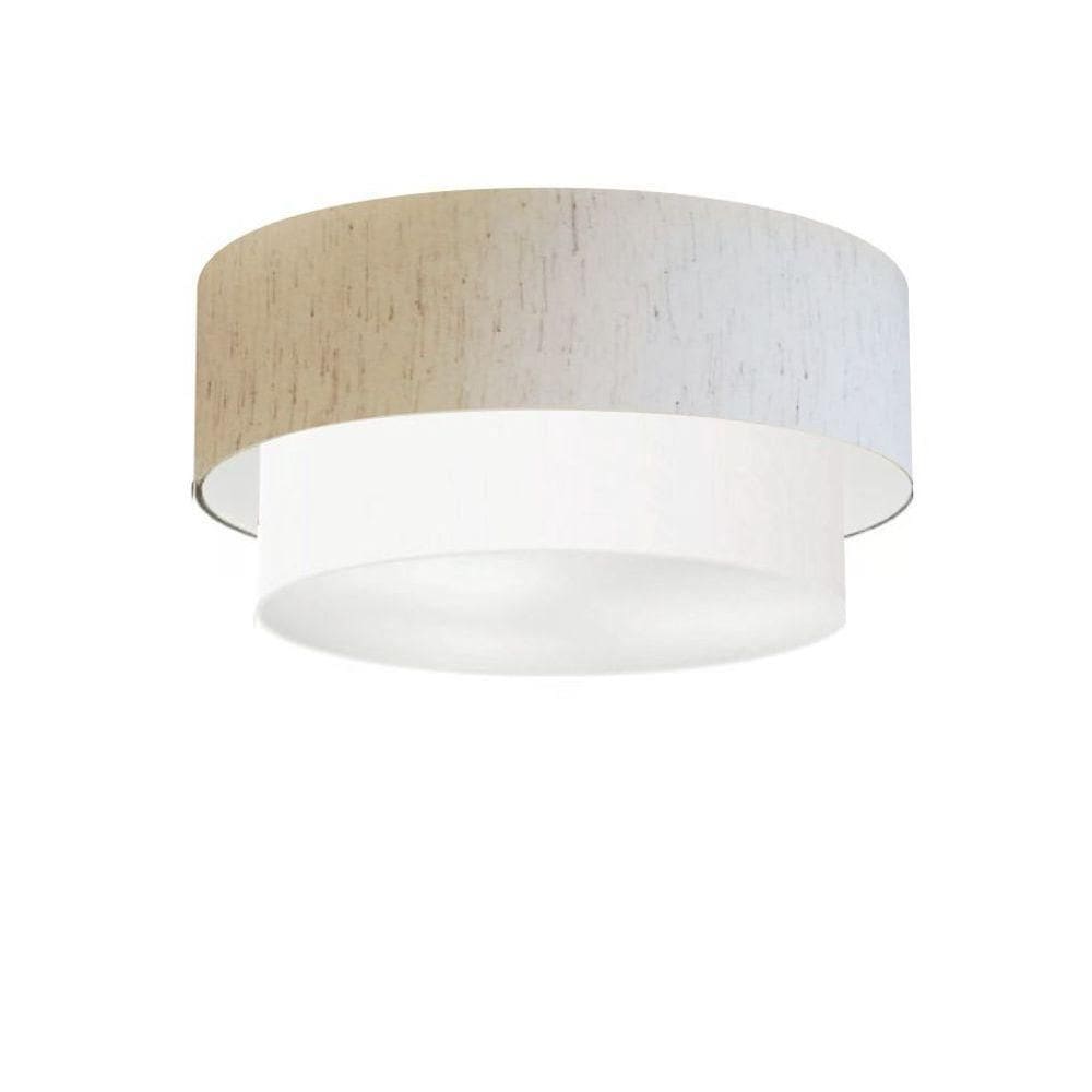 Plafon Para Banheiro Cilíndrico Sb-3017 Cúpula Cor Linho Bege Branco