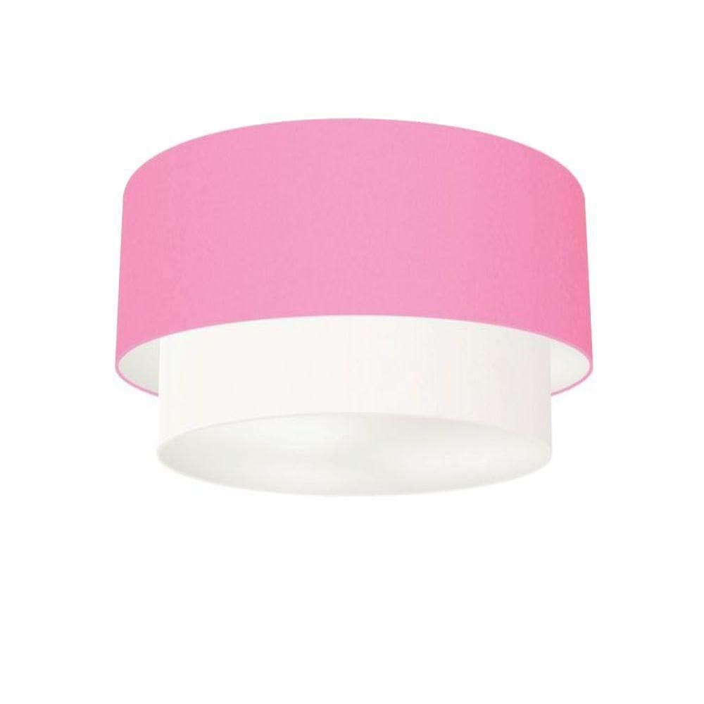 Plafon Para Banheiro Cilíndrico Sb-3045 Cúpula Cor Rosa Bebê Branco